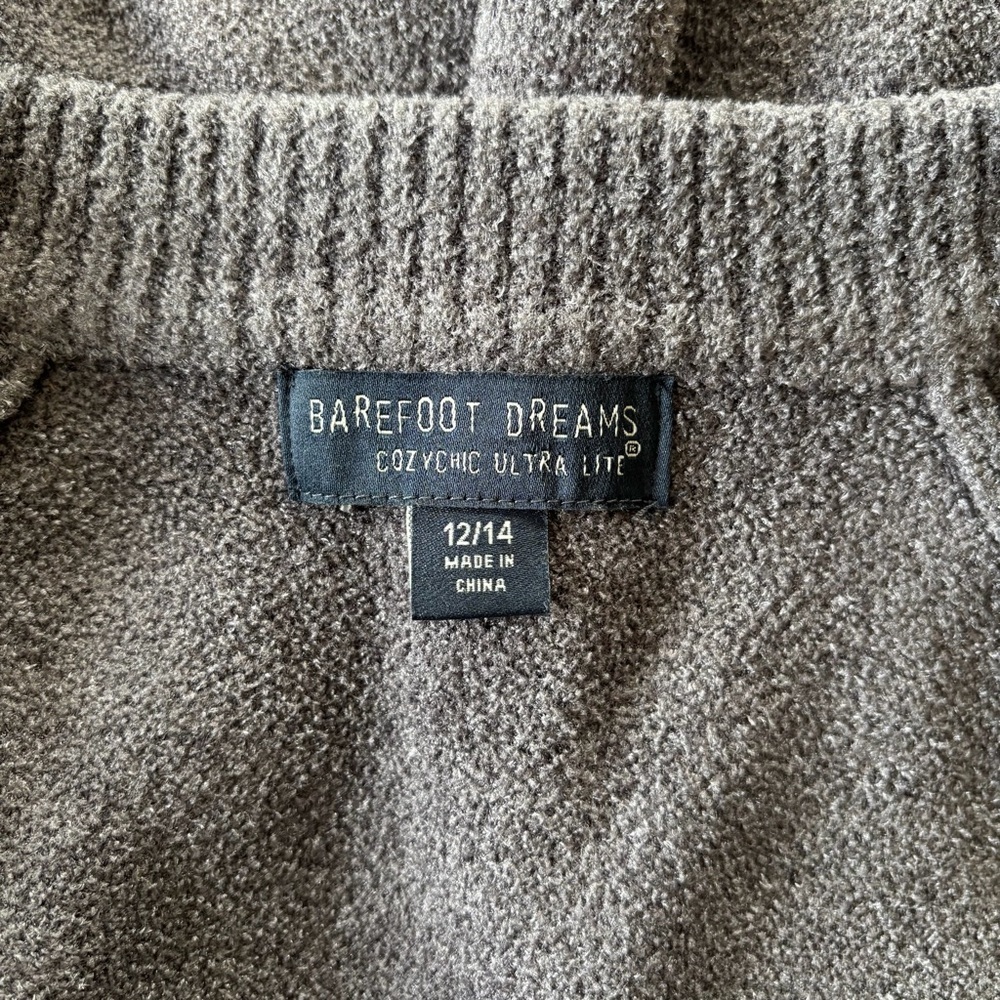 Barefoot Dreams CozyChic Jacket Ultra Lite Bomber Full Zip Blue Gray Size 12 14 - Picture 3 of 14